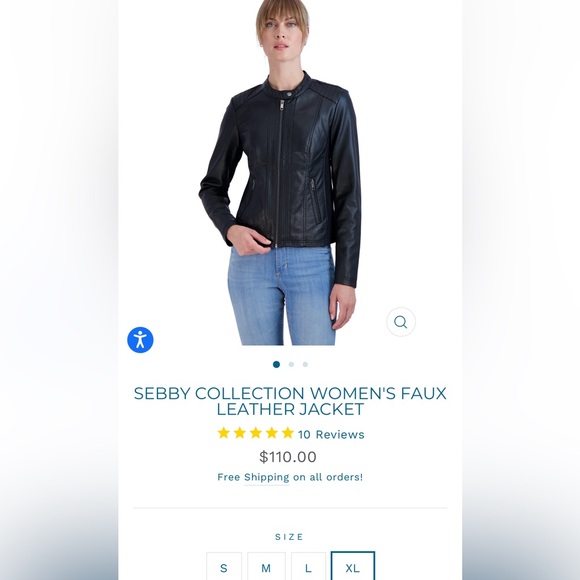 SEBBY Faux Leather Black Bomber/Motorcycle Women’s Jacket - Picture 13 of 13